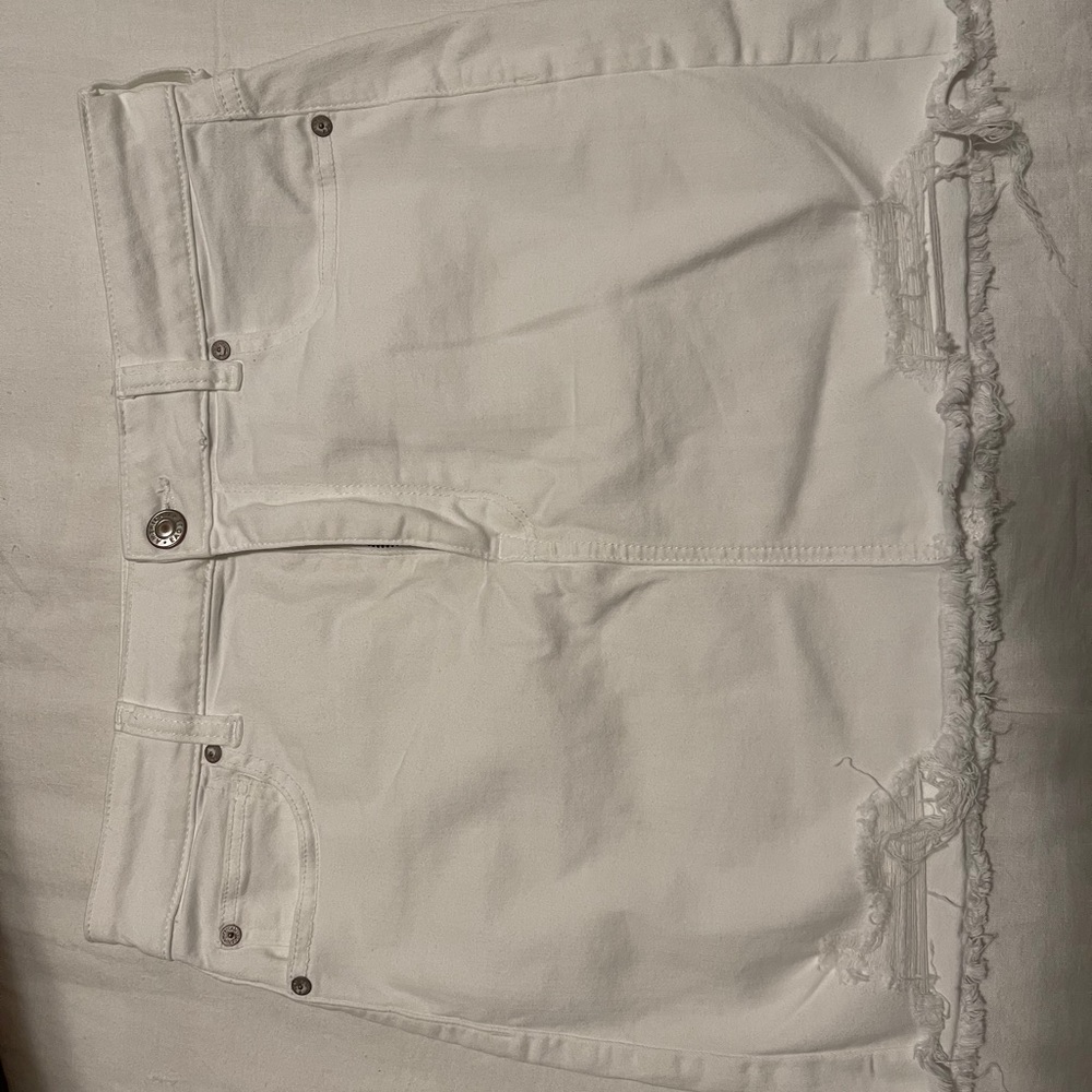 White Denim Miniskirt - American Eagle